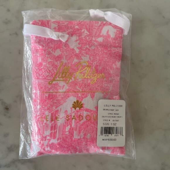 LILLY PULITZER x Lele Heart Drop Earrings Post Stud - Picture 8 of 11